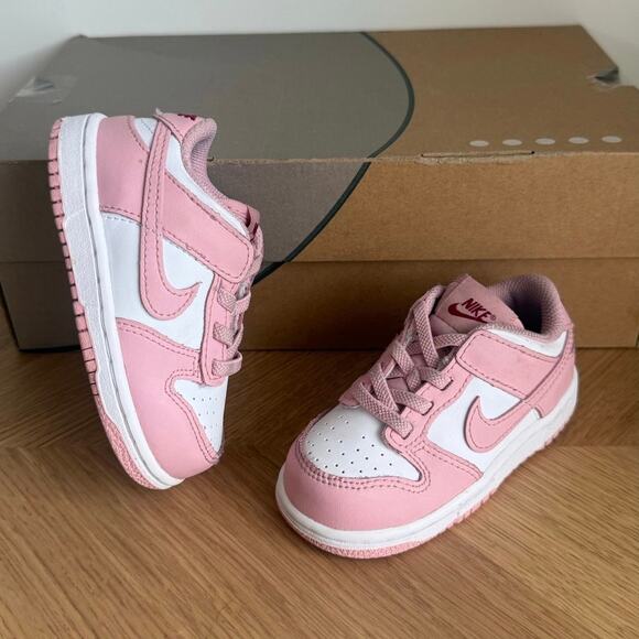 Nike Dunk Low ‘Pink/White’ Toddler Sneakers - SZ 7 C - Picture 1 of 12